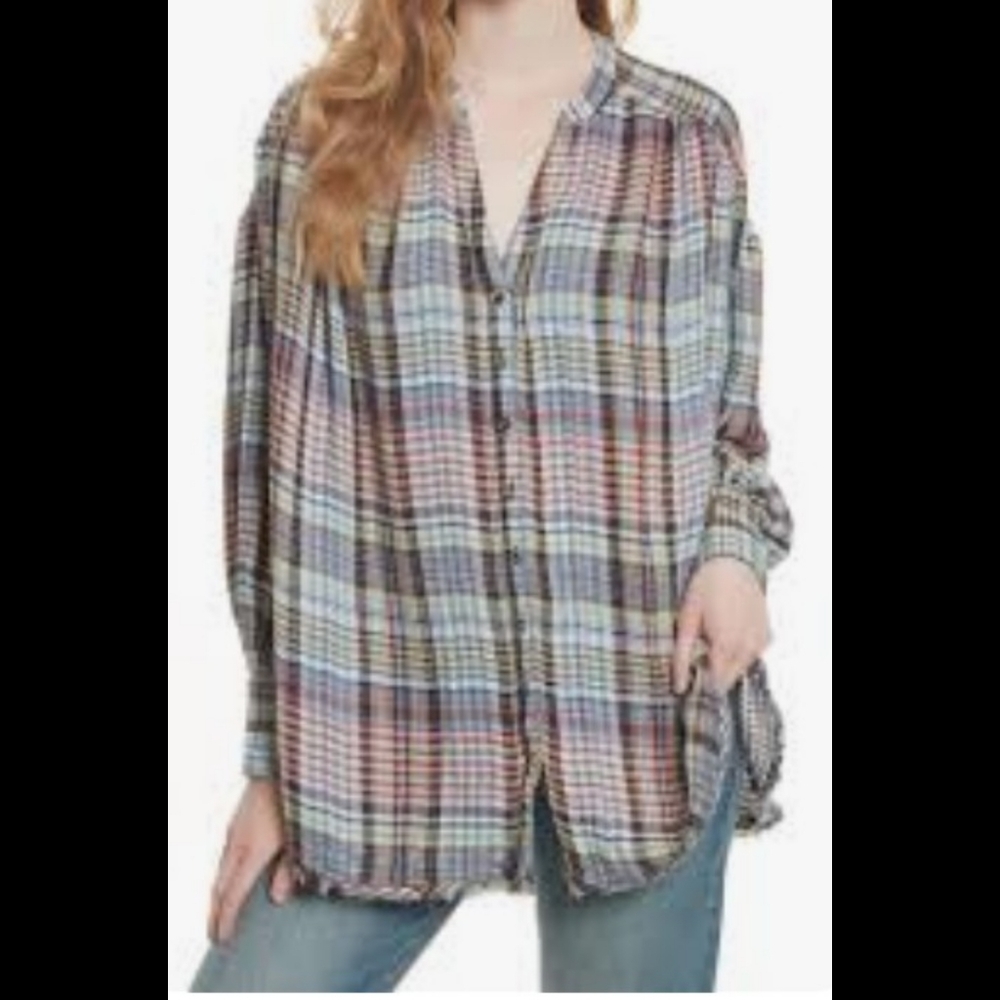 Free People Come on Over plaid (S)